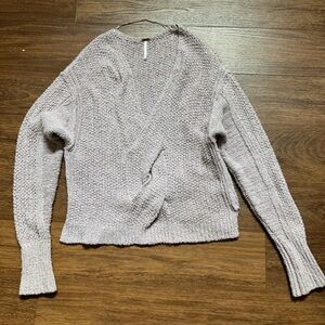 Free People V-Neck Sweater in Light Purple Sz XS